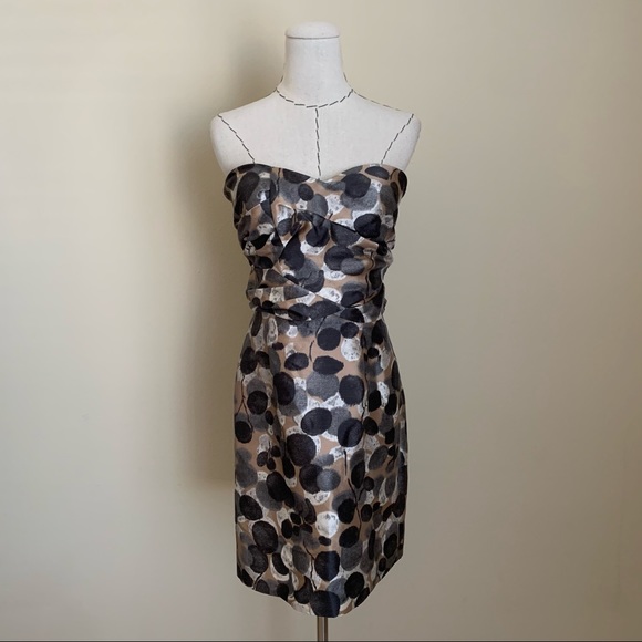 NWT Ports 1961 Strapless Corset Circle Print Dress - Picture 1 of 13